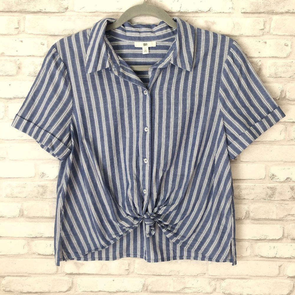 BP Stripe Tie Hem Top
